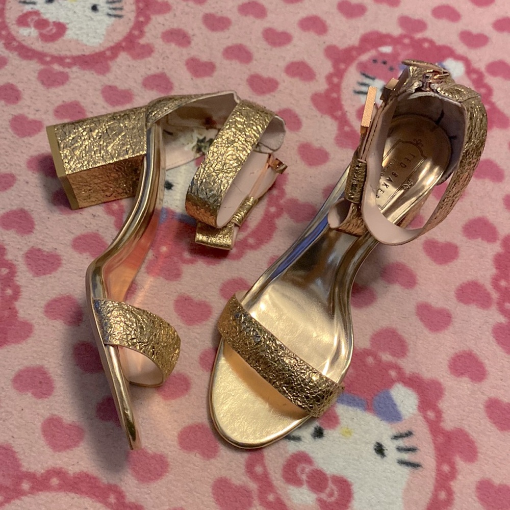Gold Foil 3” chunky heel